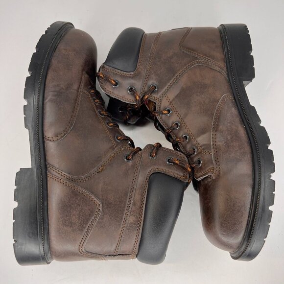 Brahma Mens MNBR0340100 Brown Raid Boots Steel Toe Lace Up Size 10 Work Boots - Picture 7 of 10